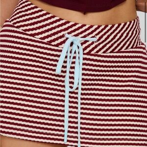 Striped Red and White Skirt with Drawstring
